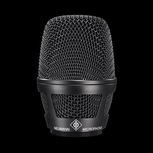 Neumann KK 204 BK Capsule Head in black color with cardioid polar pattern, accompanied by a padded nylon bag.