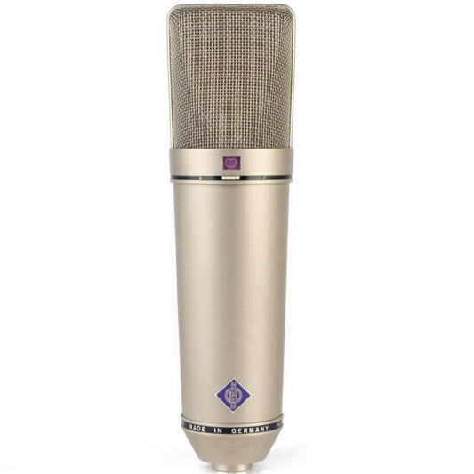 Neumann U 87 Ai Studio Set Nickel, a large diaphragm microphone featuring omni, cardioid, and figure-8 pickup patterns.