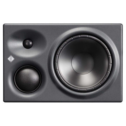 NEUMANN KH 310 A L G Active Studio Monitor in Anthracite color, featuring analog input, displayed from the left side.