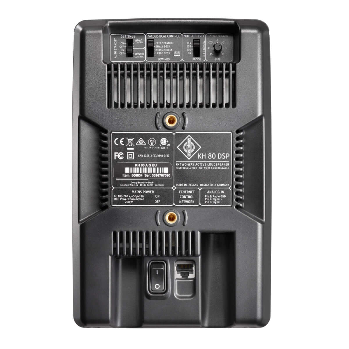 NEUMANN KH 80 DSP A G EU Active Studio Monitor in black color, featuring a 4+1 inch speaker and special Neumann control software.