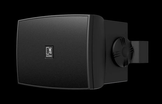 Audac Outdoor universal wall speaker in black, 5 1/4 inch size, suitable for outdoor use.