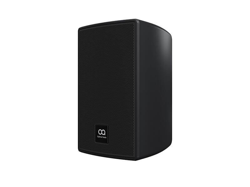Optimal Audio Cuboid 5 TX two-way passive full-range loudspeaker with transformer, showcasing its front view.