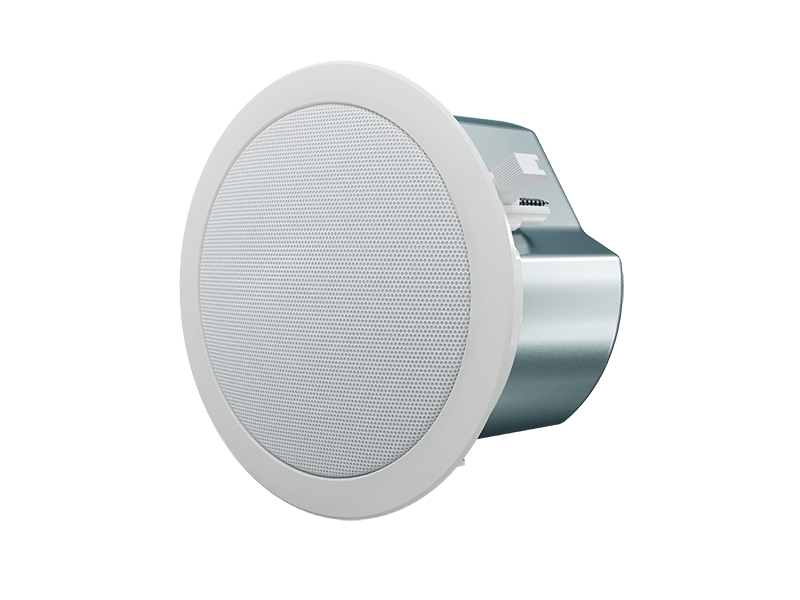 Optimal Audio Up 3 - 3 inch Passive Full-Range Ceiling Speaker with a rotary switch, designed for 20W AES and compatible with 8Ω, 70V, and 100V systems.