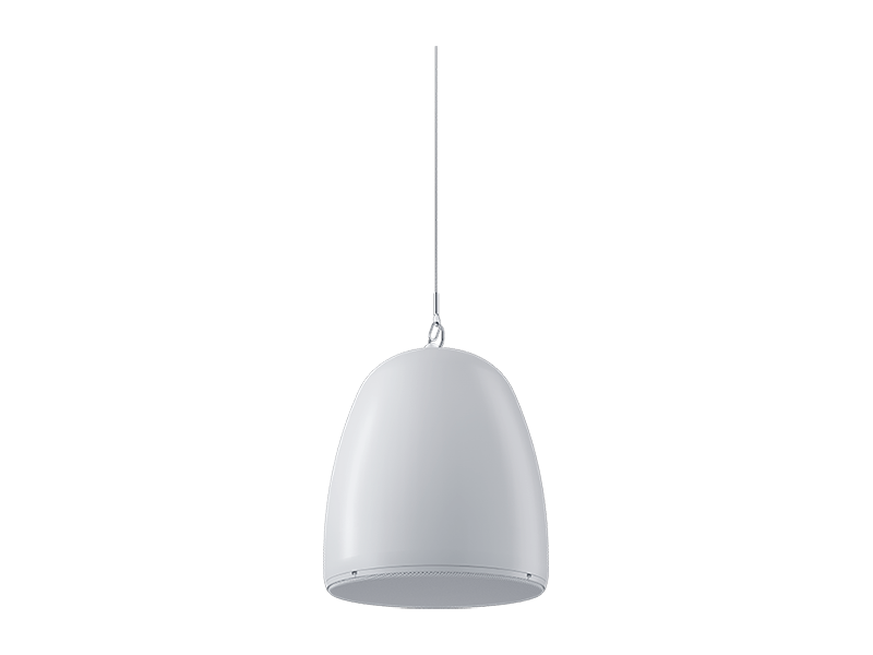 Optimal Audio Up 4 two-way passive ceiling speaker in white, featuring a rotary switch and designed for 30W AES power with 8Ω, 70V, and 100V compatibility.