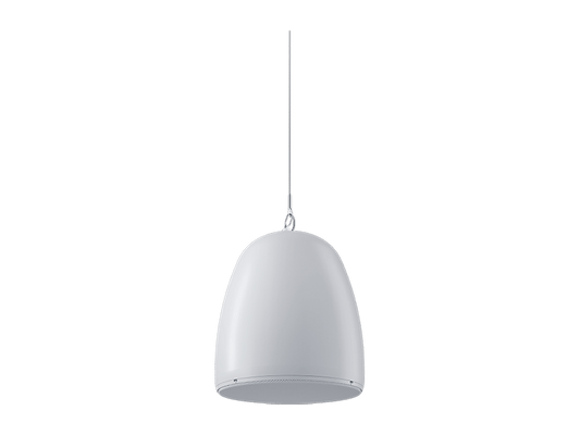 Optimal Audio Up 4 two-way passive ceiling speaker in white, featuring a rotary switch and designed for 30W AES power with 8Ω, 70V, and 100V compatibility.