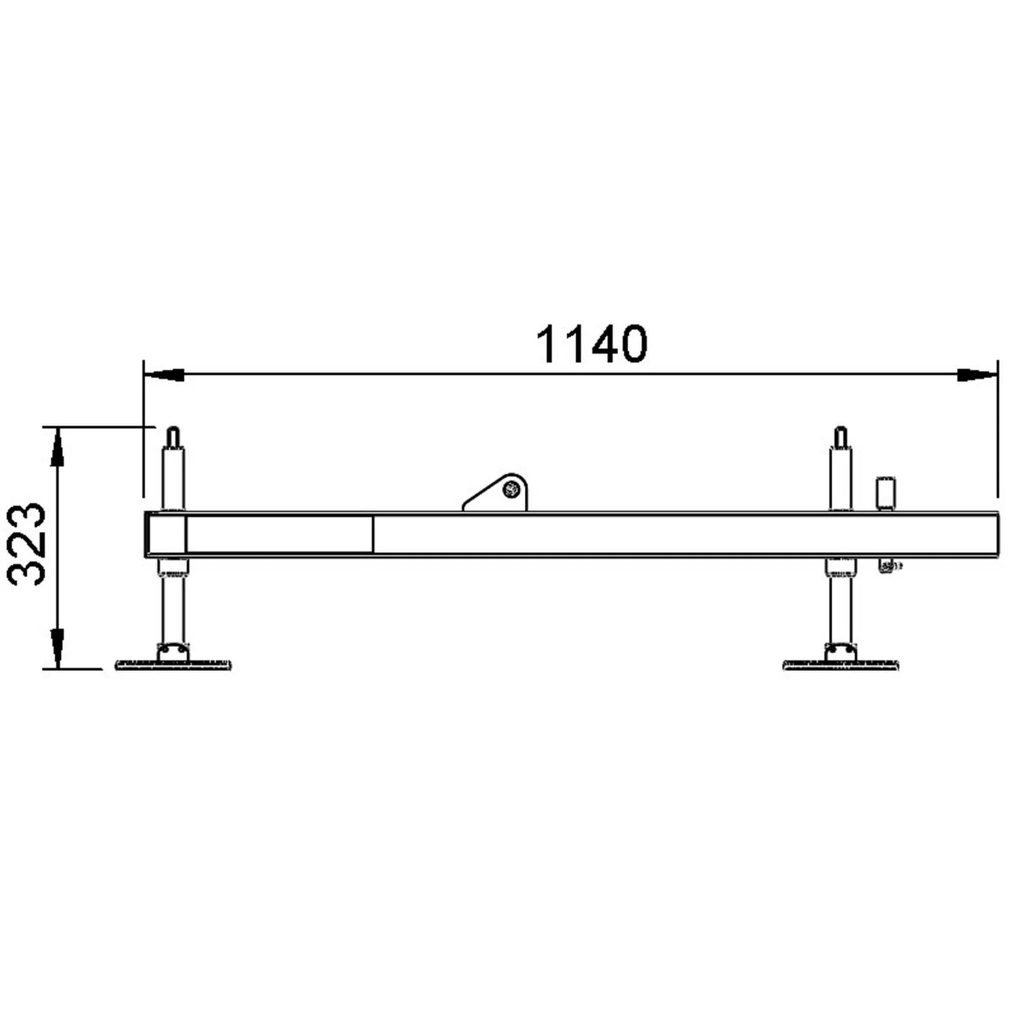 ALUSTAGE W.PDS01 Tower Outrigger, a long professional stage support designed for stability and safety in performance setups.