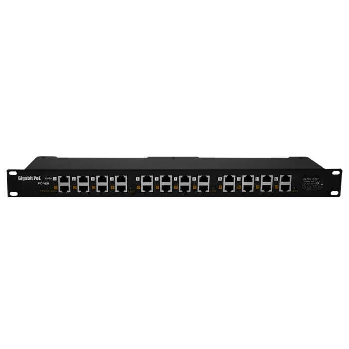 Image of a 12-Port Gigabit Passive PoE Injector, designed for powering multiple devices over Ethernet.