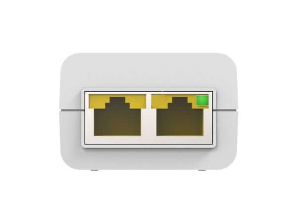 Procet 48V 15W Gigabit PoE Adapter showcasing the compact design and connectivity options.