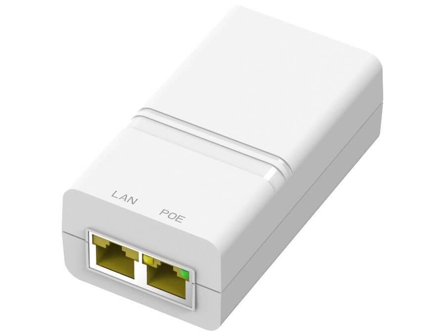 Procet 52V 30W Gigabit PoE Adapter image showcasing the product design and features.