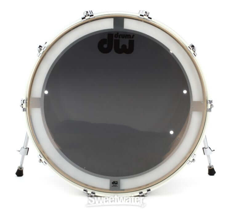 Premier 18x26 inch Ice White Bass Drum displayed against a neutral background.