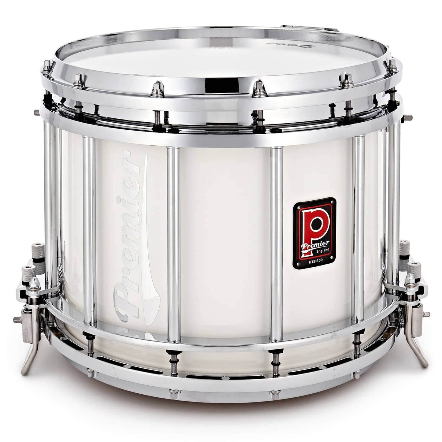 Premier HTS800 14x8 inch snare drum in ice white color