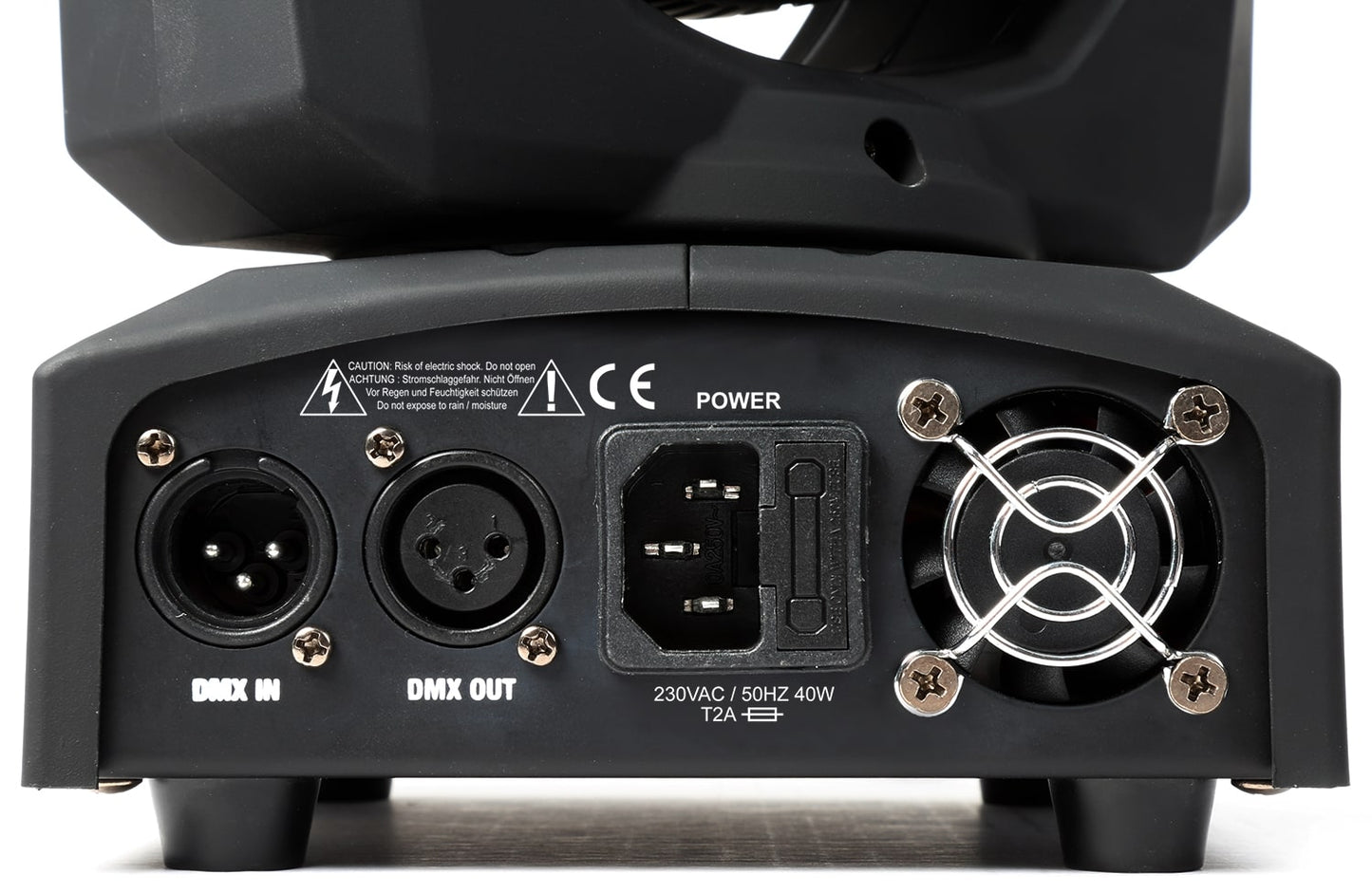 Back view of the Panther 25 LED Spot Moving Head with 12W white CREE LED