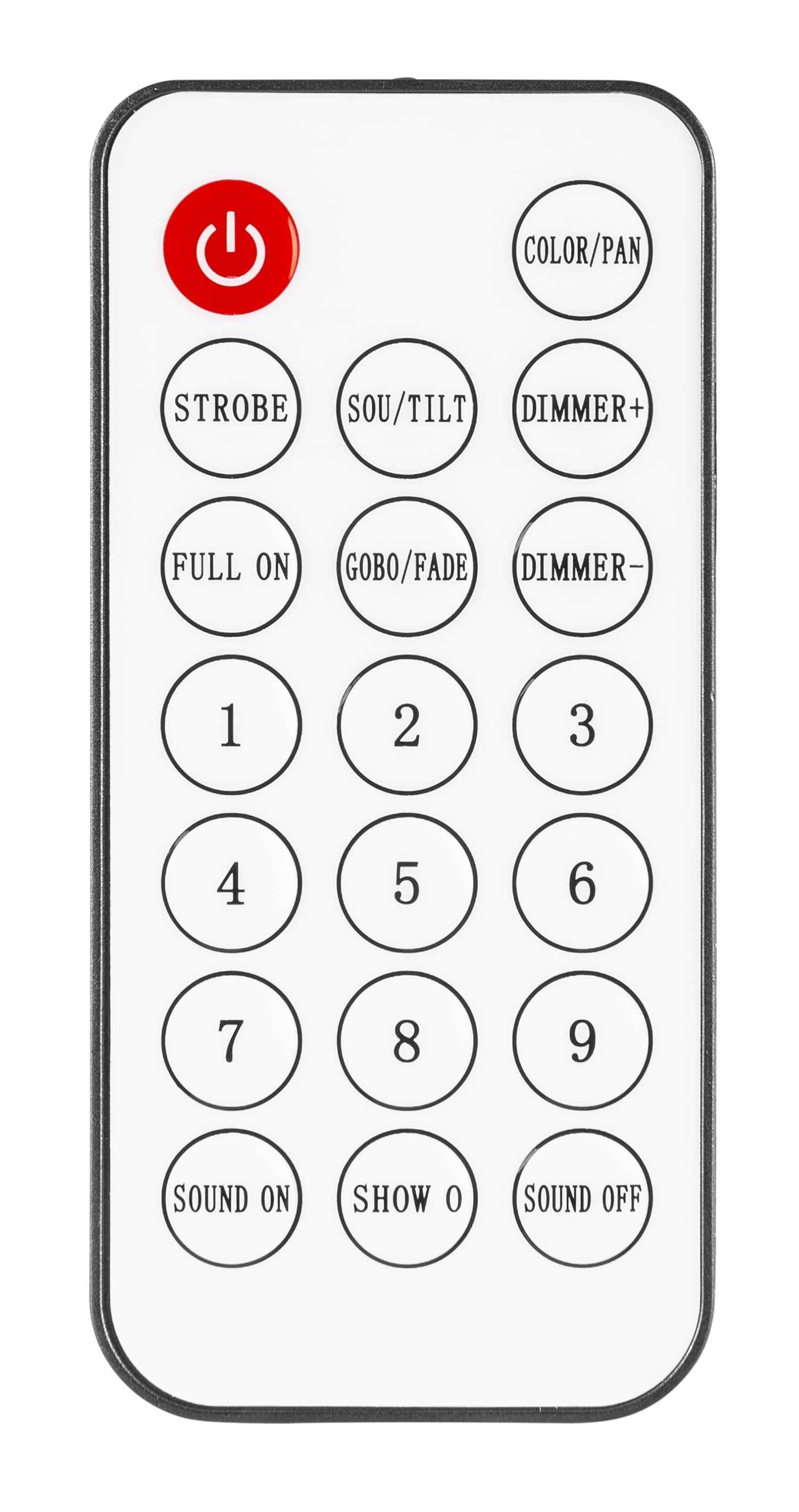 Remote of the Panther 25 LED Spot Moving Head with 12W white CREE LED