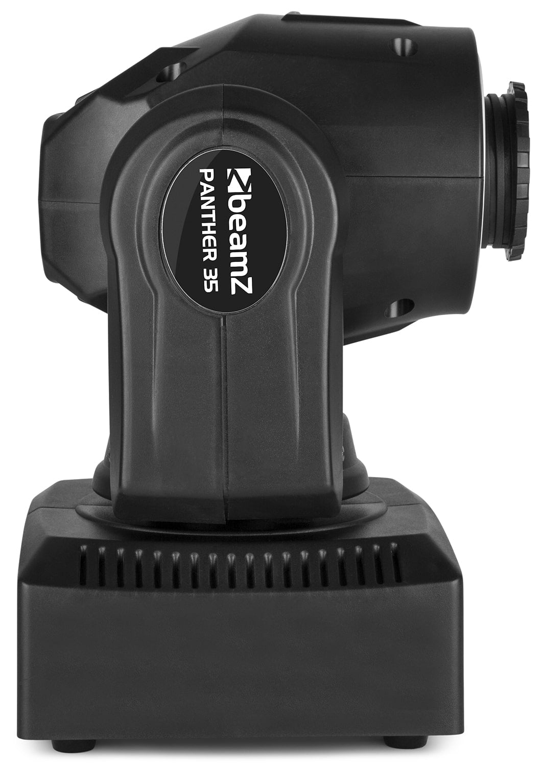 Side view of the Panther 35 LED Spot Moving Head with 35W white LED and RGB SMD LEDs.