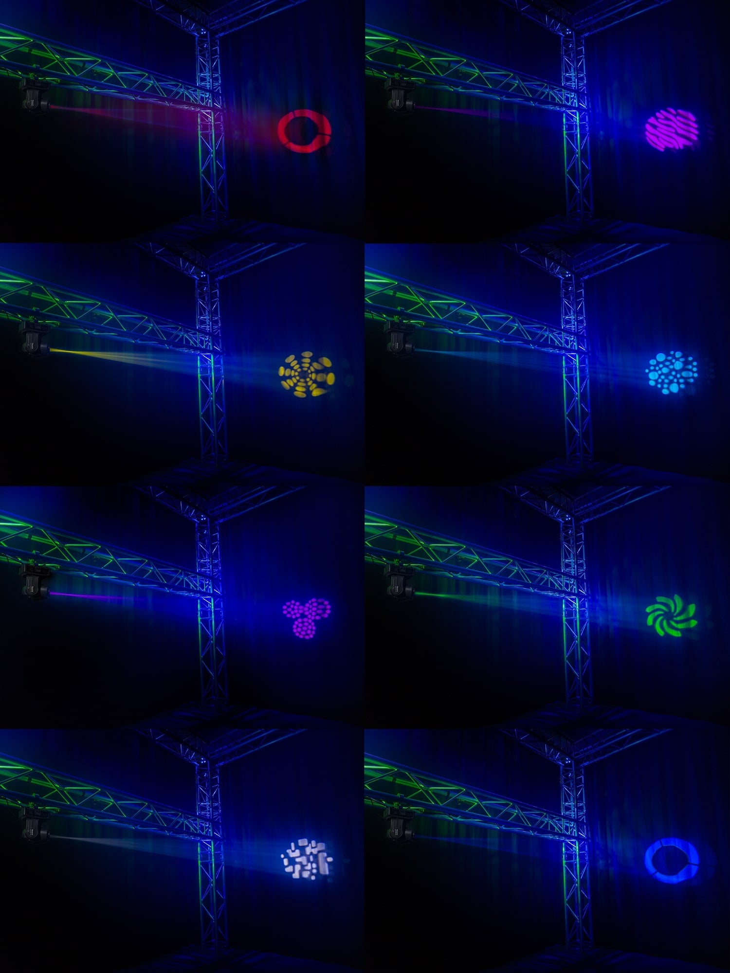 Effects view of the Panther 35 LED Spot Moving Head with 35W white LED and RGB SMD LEDs 1.