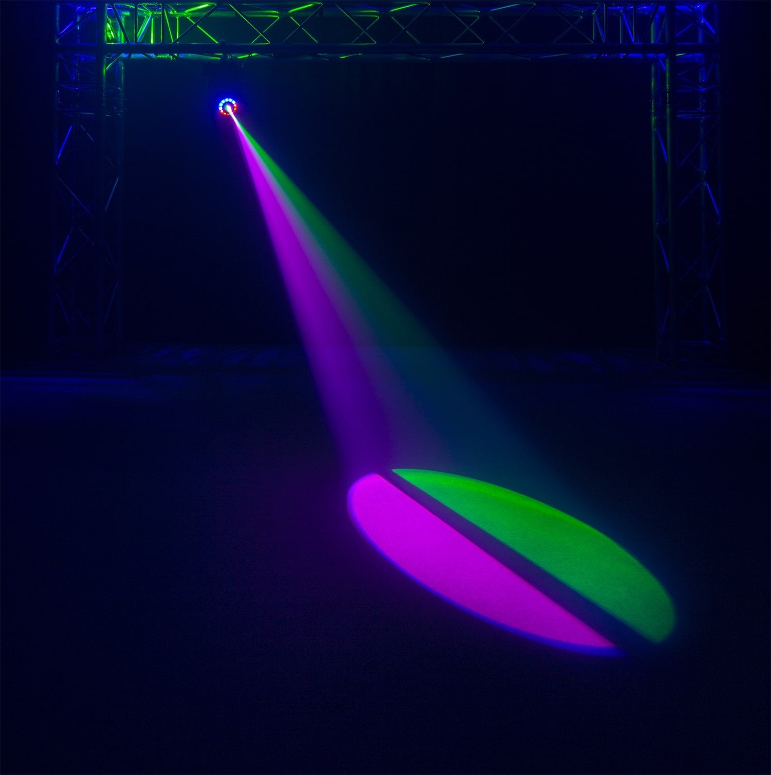 Effects view of the Panther 35 LED Spot Moving Head with 35W white LED and RGB SMD LEDs 3.