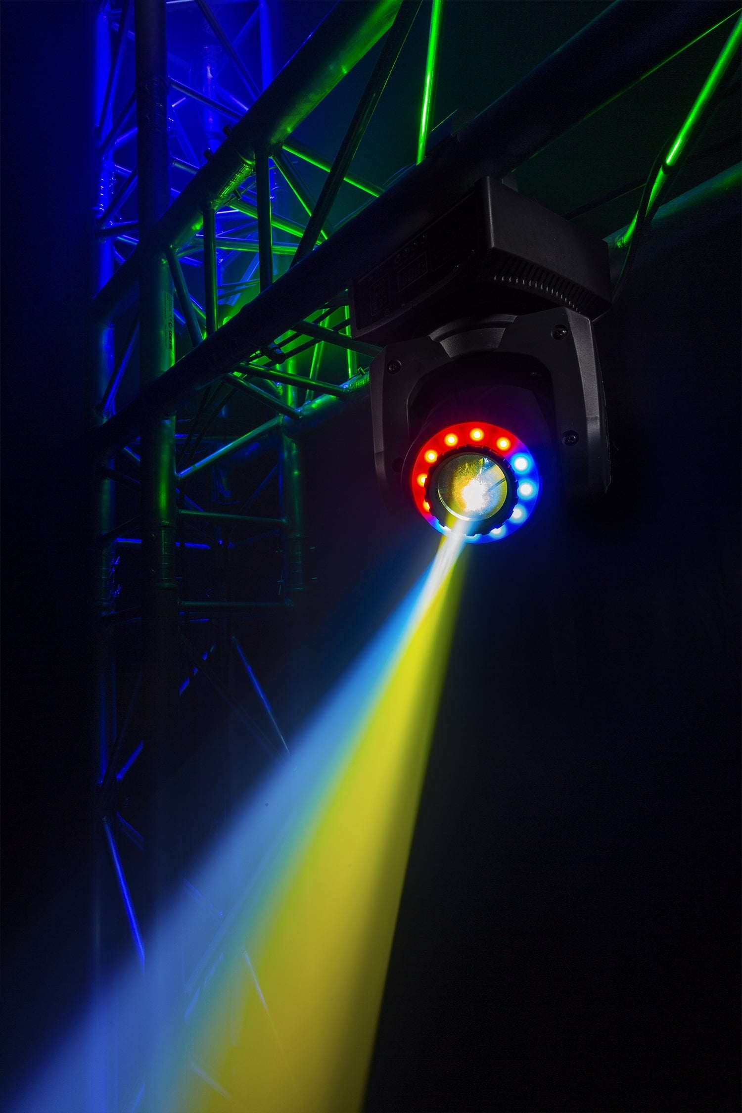 Effects view of the Panther 35 LED Spot Moving Head with 35W white LED and RGB SMD LEDs 4.