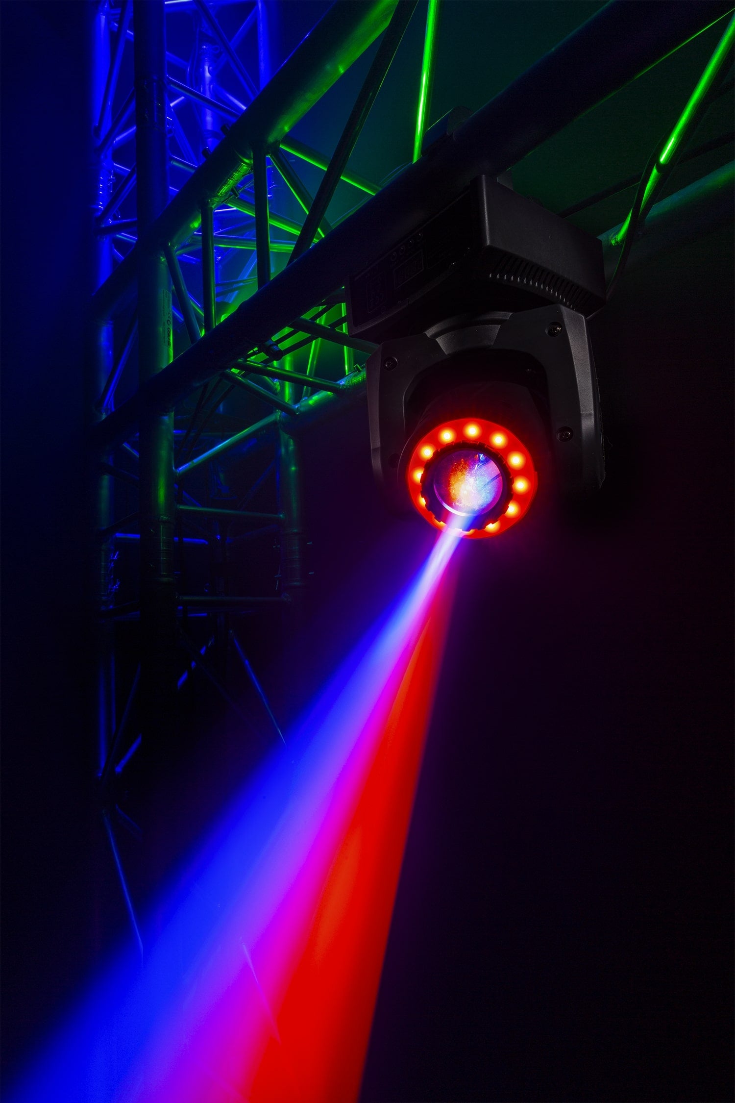 Effects view of the Panther 35 LED Spot Moving Head with 35W white LED and RGB SMD LEDs 5.