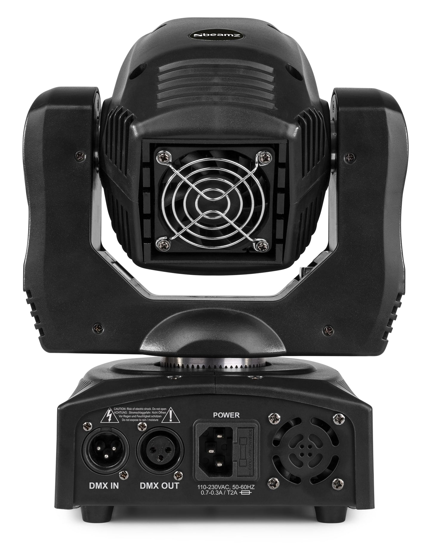 Back view of the Panther 70 LED Spot Moving Head - 7 gobos, 7 colors, high-intensity LED.