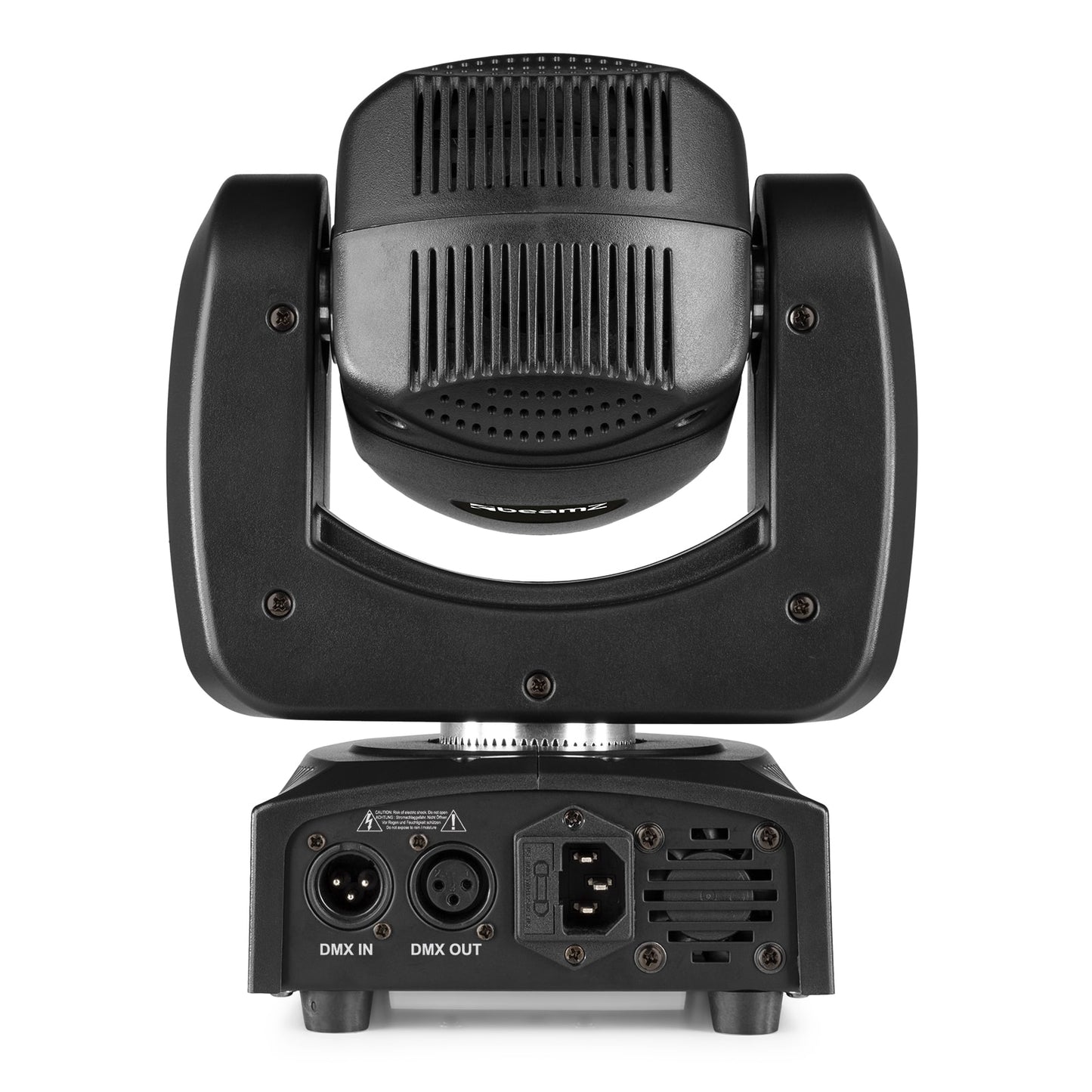 Back view of the Panther 85 LED Beam Moving Head with 80W 4-in-1 LED, RGBW colors, and DMX control by beamZ.