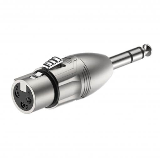 Roxtone ADAP 6.3 ST Plug to XLR Female Socket Adapter, showcasing the adapter's design and connection points.