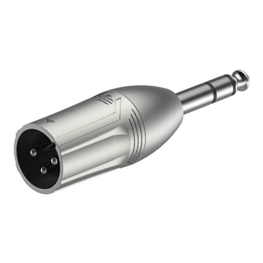 Roxtone ADAP XLR Plug - 6.3mm Stereo Plug to 3P XLR Male Adapter, showcasing the adapter design and connectors.