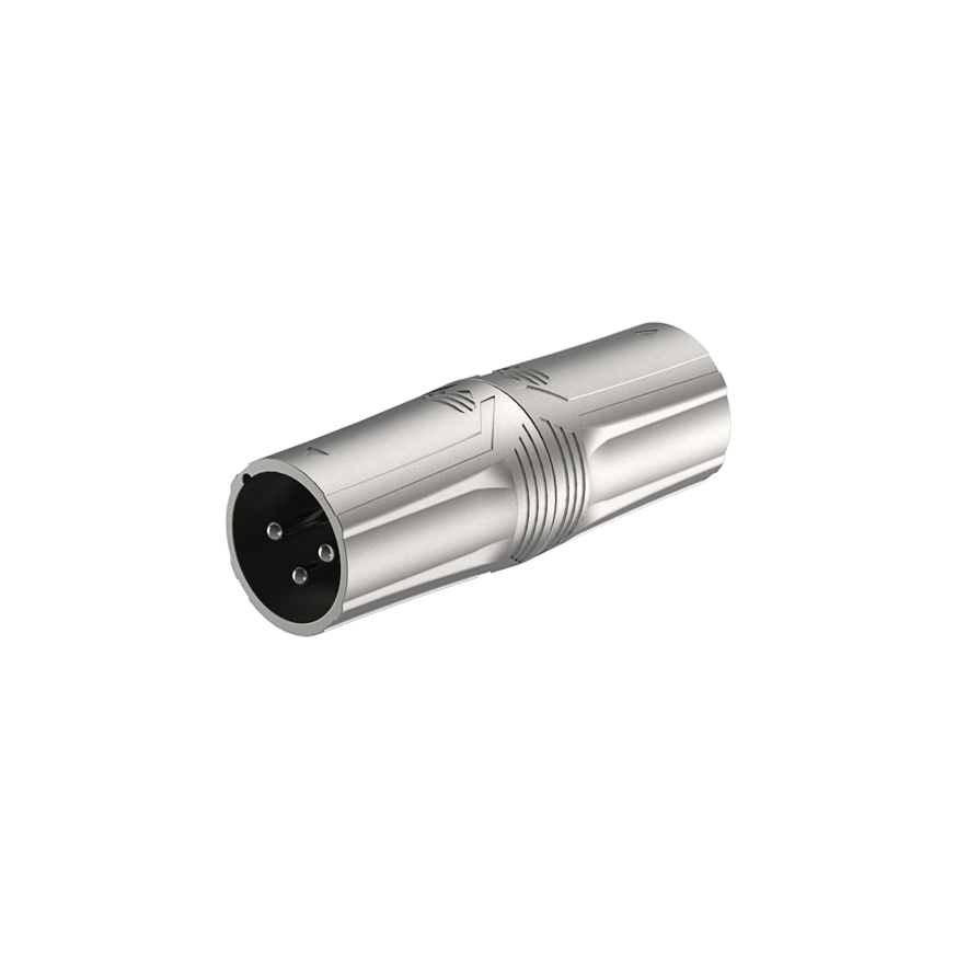 Roxtone ADAP XLR Plug, a 3P XLR Male to 3P XLR Male Adapter, shown in the image.
