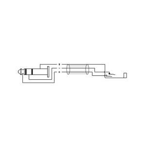 Roxtone Samurai Series 3M Signal Lead cable connecting professional audio equipment with 6.3mm ST to 6.3mm F ST sockets.