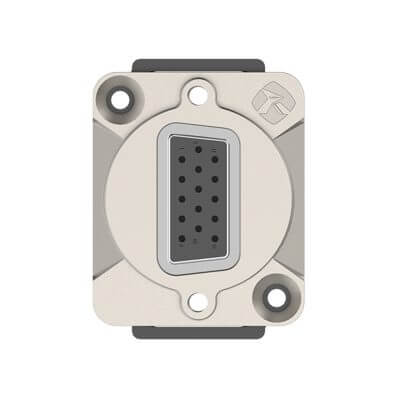 ROXTONE VGA 15P Female Through Socket with Nickel Plated Shell - Durable D-SUB Connector