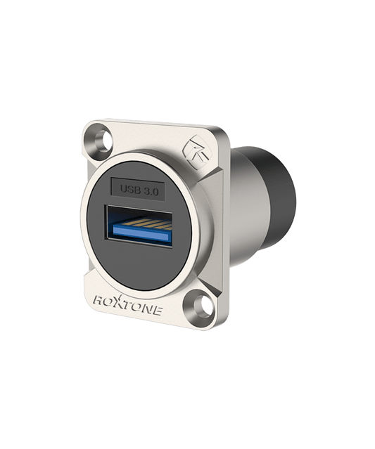 ROXTONE HDMI Feed Through Chassis Adapter with a nickel plated shell, Version 1.4, showcasing its design and features.