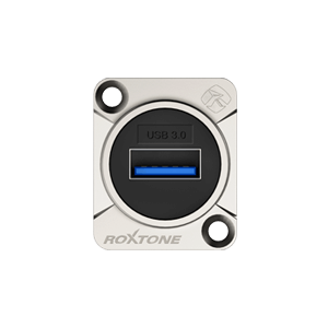 ROXTONE USB3.0 Through Socket with Nickel Plated Shell - High-Quality Feed Through Chassis Adapter