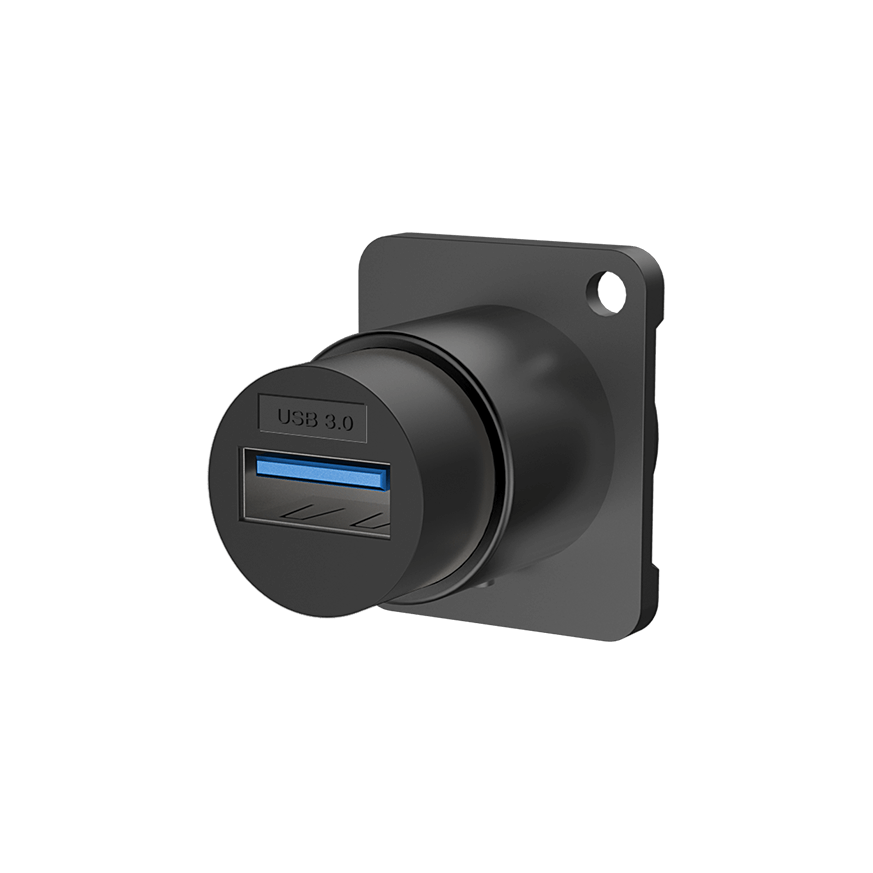 ROXTONE USB3.0 Through Socket with Nickel Plated Shell, a high-quality feed through chassis adapter.