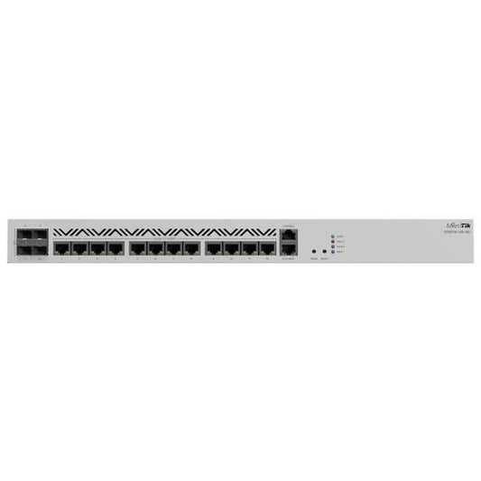 MikroTik CCR2116 12 Port Gigabit Router featuring a 16 Core processor.