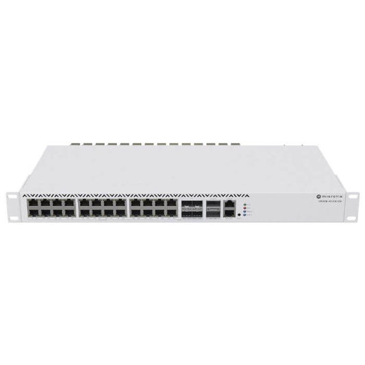 MikroTik CRS326G Cloud Router Switch with 24 ports and 4 SFP slots, designed for high-speed networking.