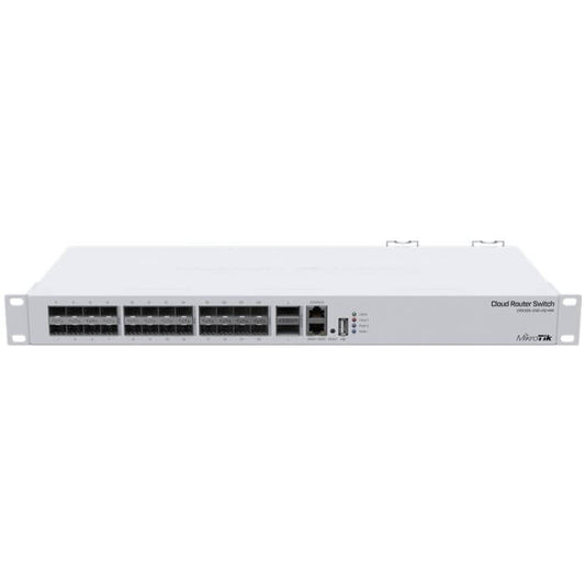 MikroTik CRS326Q Cloud Router Switch featuring 24 SFP+ ports and 2 QSFP+ ports