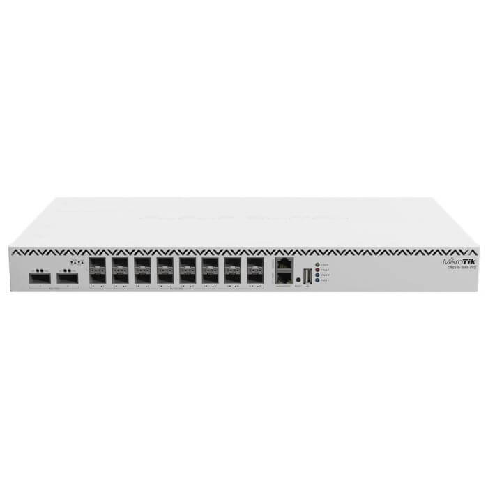 MikroTik CRS518-16XS-2XQ Switch featuring 16 SFP28 ports, designed for high-speed networking.