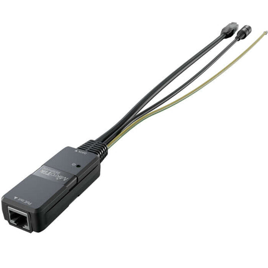 MikroTik Indoor Gigabit PoE Injector with Surge Protection, designed for reliable power and data transmission.