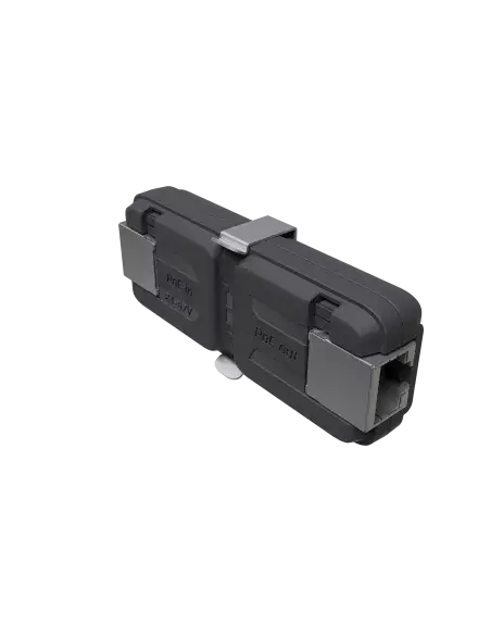 MikroTik Gigabit Passive Ethernet Repeater designed for extending Ethernet connections up to 150 meters.