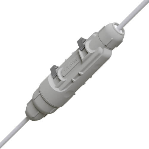 MikroTik IP67 outdoor enclosure designed for a gigabit repeater, showcasing its robust and weather-resistant features.