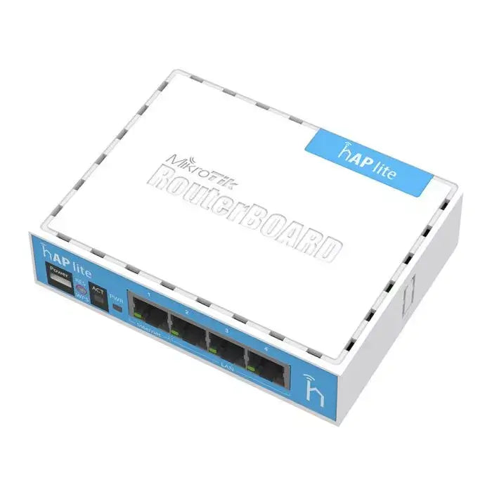 MikroTik hAP Lite 4 Port WiFi 4 Router with a maximum speed of 300Mbps