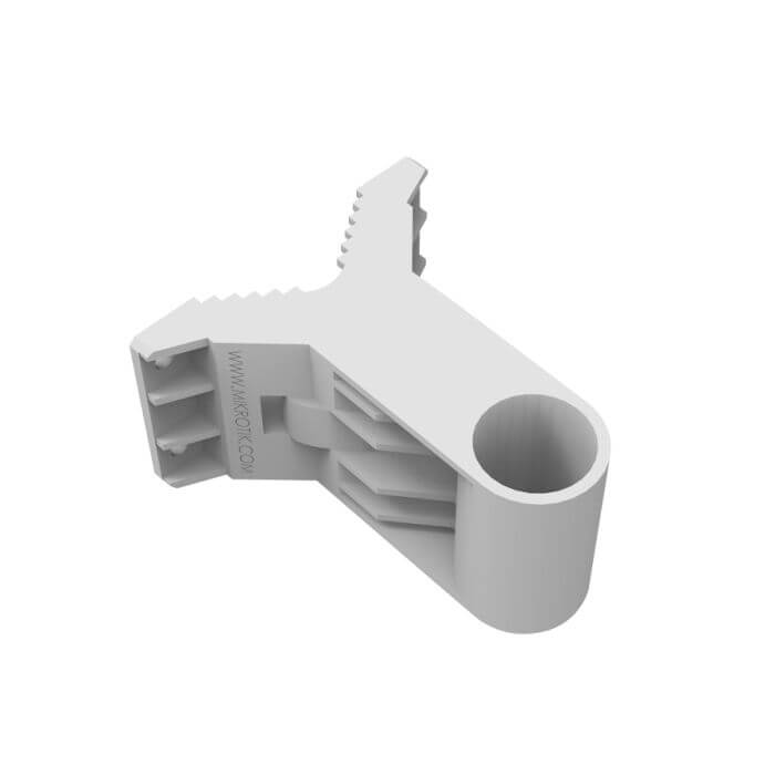 MikroTik QuickMount designed for small pole mount devices, showcasing its sturdy design and mounting features.