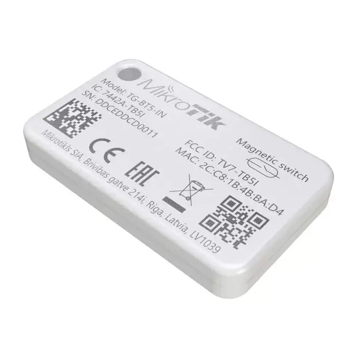 MikroTik Indoor IoT Bluetooth Tag displayed on a white background.