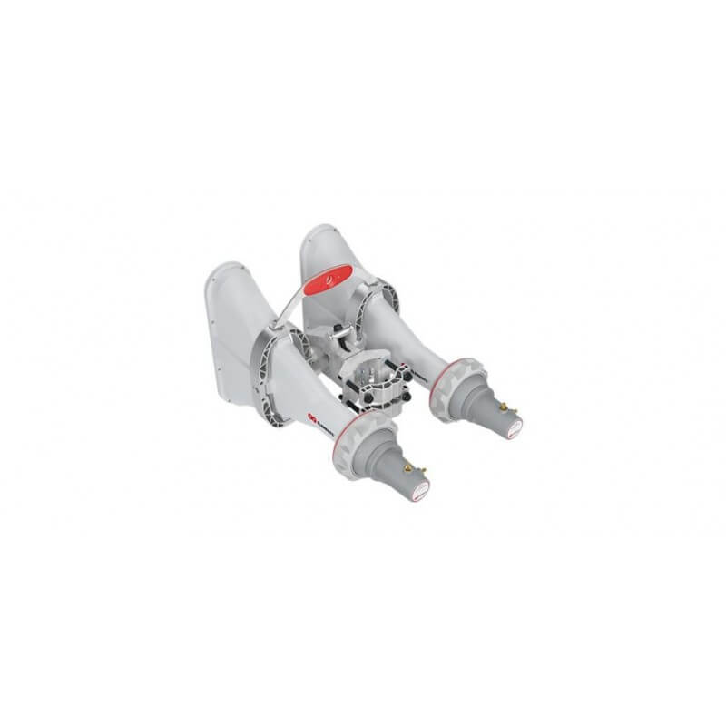 RF Elements 4x4 Wideband 90° Asymmetrical Horn Antenna displayed against a white background.