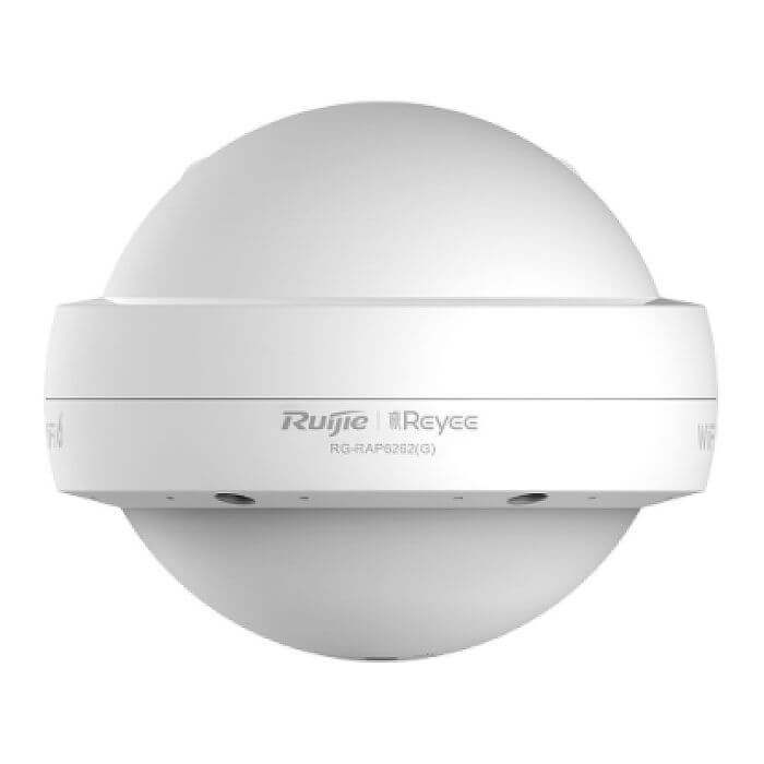 Reyee Dual Band Access Point, featuring WiFi 6 technology with speeds up to 1800Mbps, designed for outdoor use.