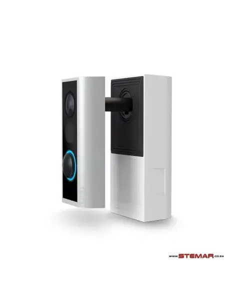 Ring Peephole Camera in Satin Nickel Finish for enhanced home security.
