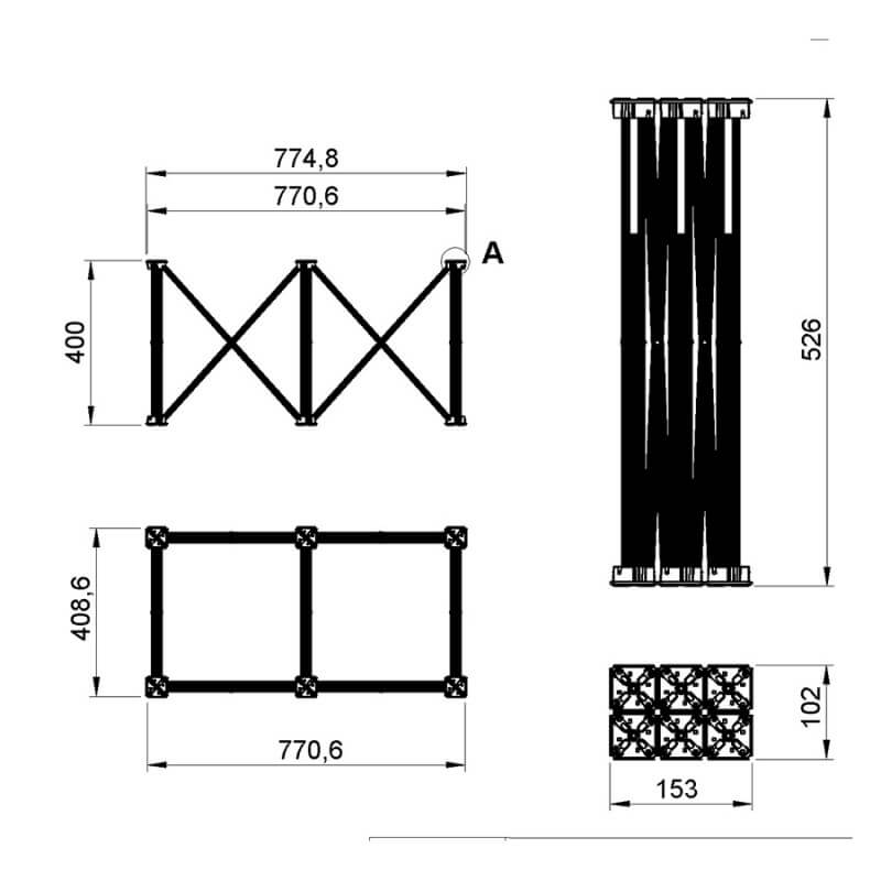 ALUSTAGE W.SCA05.10/04ALU SCA-05 Panther Deck Risers 1X1 400MM for staging solutions