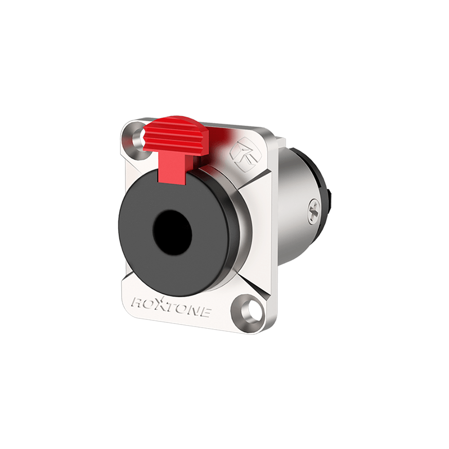 ROXTONE 6.3MM Stereo Female Chassis Mount Socket with Nickel Plated Shell