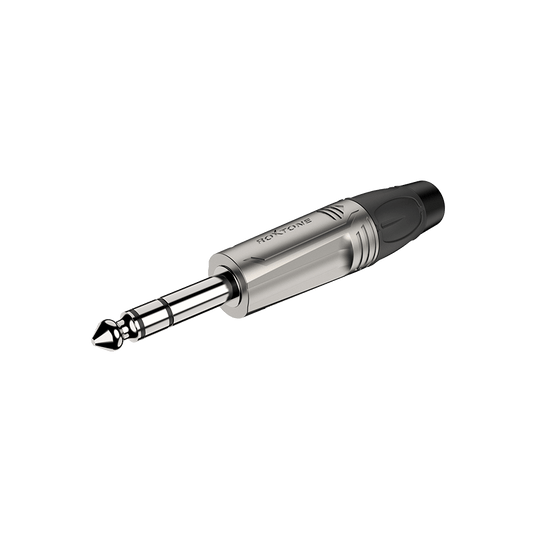 ROXTONE RJ3P-NN 6.3mm Stereo Male Connector with Nickel Plated Shell and Contacts