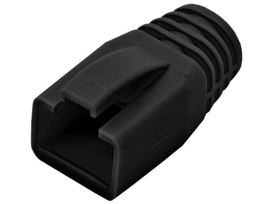 Image of Linkbasic Black Boots designed for RJ45-6FTP connector, showcasing its sleek design.