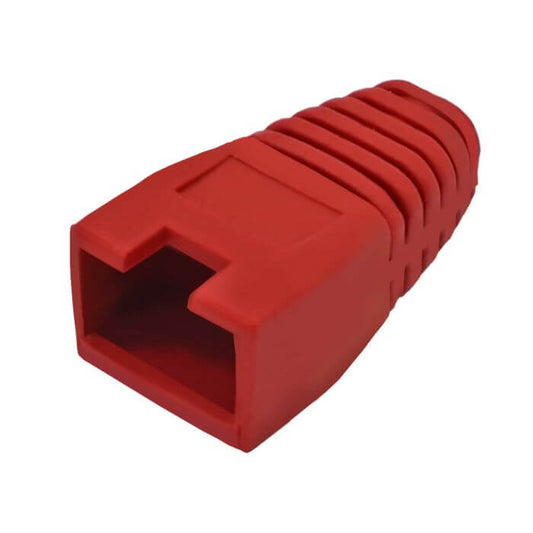 Linkbasic RJ45 Red Boot for connector protection, designed to safeguard network connections.